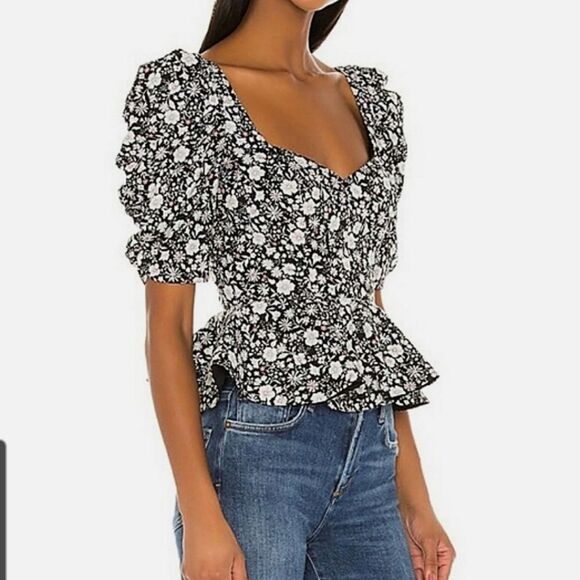 Amanda Uprichard Natasha Top in Leola Floral Size Large - Picture 9 of 9